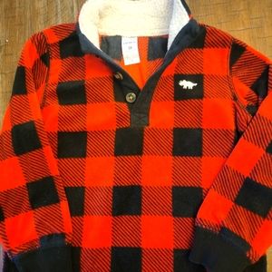 Red plaid pull over sweater